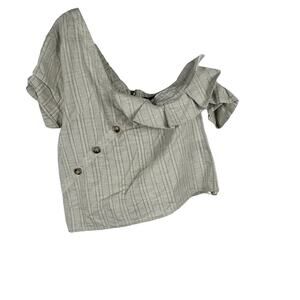 N12H White and Gray Single Shoulder Top Size XS